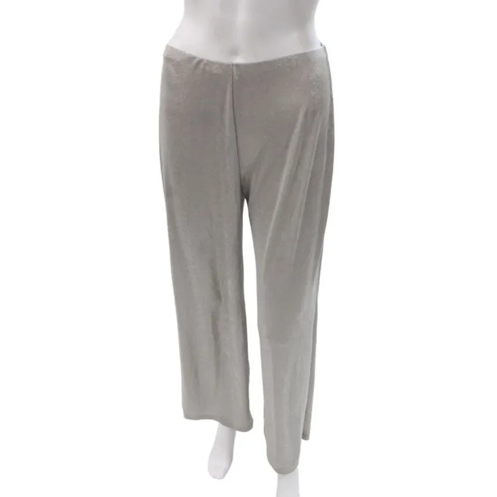 Zara Women Silver Metallic Dress Pants Pull On Size M